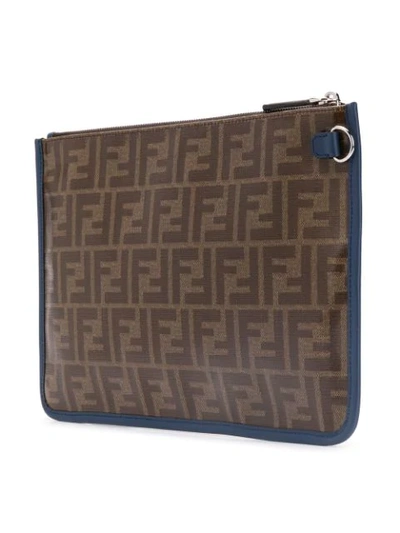 Shop Fendi Monogram Pouch In Brown