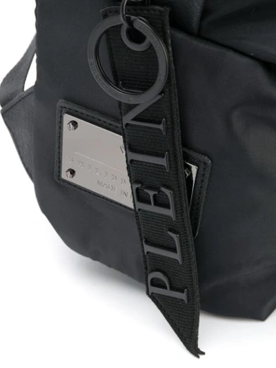 Shop Philipp Plein Printed Logo Backpack - Black