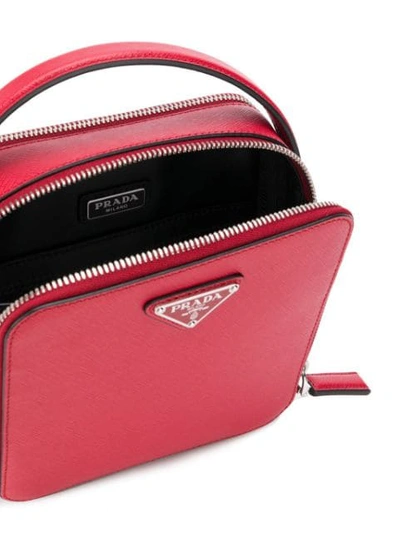 Shop Prada Brique Shoulder Bag In Red