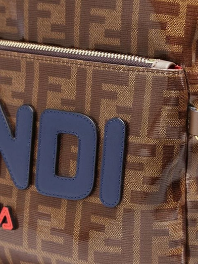 Shop Fendi Mania Ff Motif Backpack In Brown