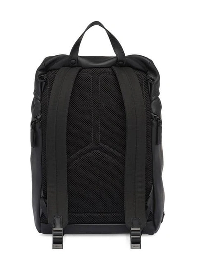 Shop Prada Leather Backpack In Black