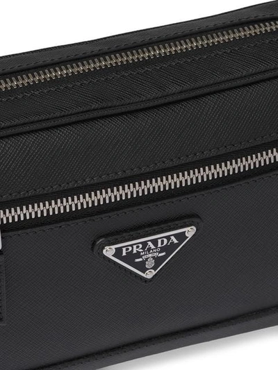 Shop Prada Triangle Logo Belt Bag In Black