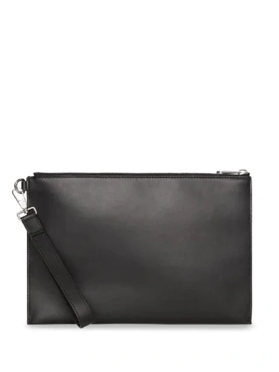 Shop Burberry Logo Print Zip Pouch In Black