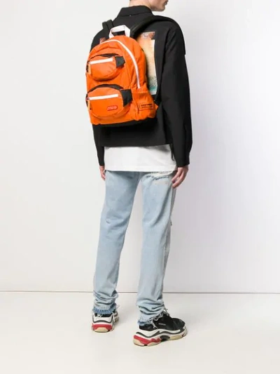 Heron Preston Orange Nylon Backpack In Orange