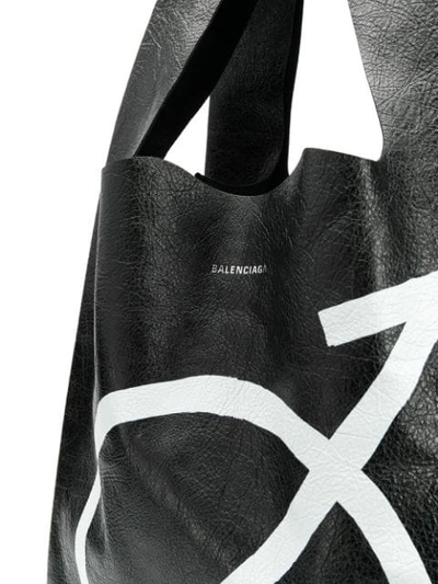 Shop Balenciaga Supermarket Shopper Bag In Black