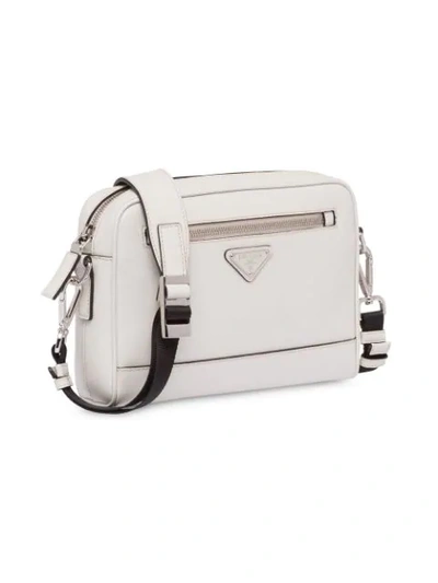 PRADA Saffiano Flap Shoulder Bag Bianco 1309276