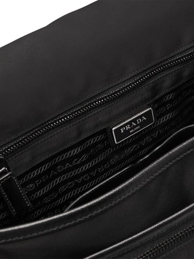 Shop Prada Logo Shoulder Bag - Black