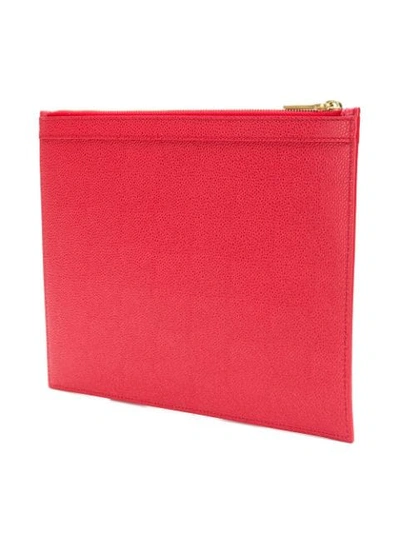 Shop Thom Browne 4-bar Stripe Leather Tablet Holder - Red