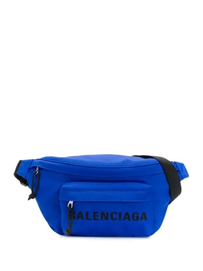 Shop Balenciaga Wheel Belt Bag In Blue