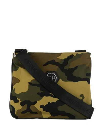Shop Philipp Plein Camouflage Print Crossbody Bag - Green
