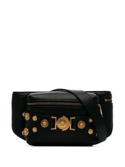 Shop Versace Tribute Crossbody Belt Bag In Black