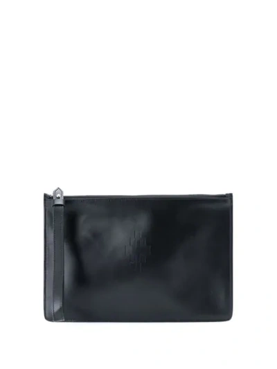 Shop Marcelo Burlon County Of Milan Logo Print Clutch Bag In Black