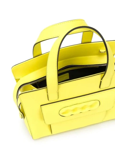 Shop Casadei Classic Top-handle Tote In Yellow