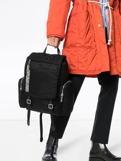 Calvin Klein 205w39nyc Nylon Flap Backpack - Black In Black