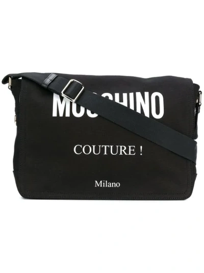 Shop Moschino Kuriertasche Mit Logo In 1555 Black