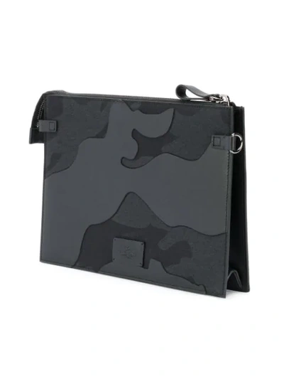 Shop Valentino Garavani Camouflage Zip Clutch In Black