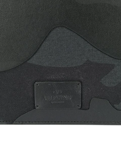 Shop Valentino Garavani Camouflage Zip Clutch In Black