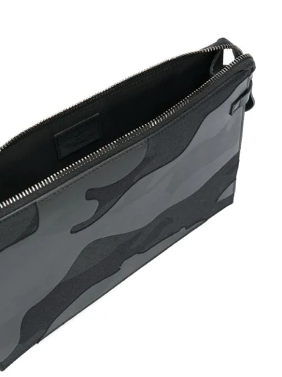 Shop Valentino Garavani Camouflage Zip Clutch In Black