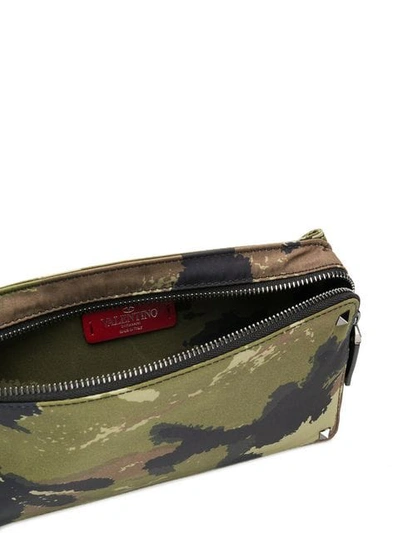 Shop Valentino Camouflage Document Belt Bag In Green