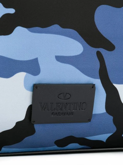 Shop Valentino Garavani Rockstud Camouflage Backpack In Blue