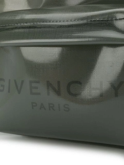 Shop Givenchy Logo Print Backpack In Grey