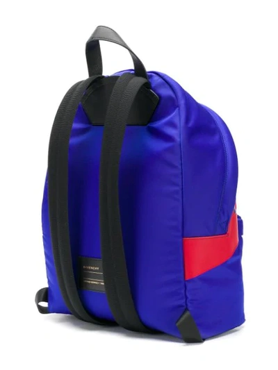 Shop Givenchy Logo Stripe Backpack In Blue