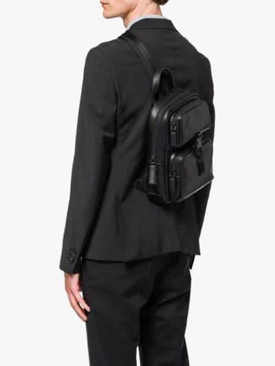 Shop Prada Leather Backpack In Black