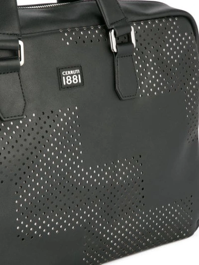 Shop Cerruti 1881 Punch Hole Detailed Briefcase In Black
