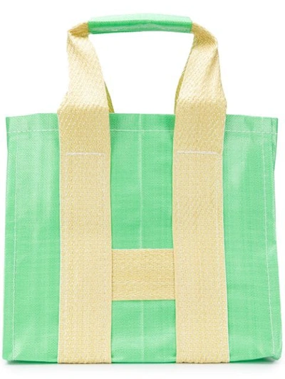 Shop Comme Des Garçons Shirt Shopper Tote Bag In Green