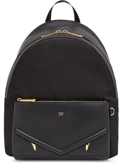 Shop Fendi Large Appliqué Backpack In Black