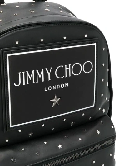 Shop Jimmy Choo Wilmer Star Studded Backpack In Blacksilver