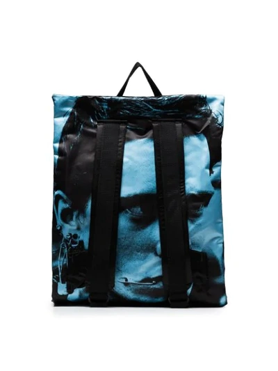 Shop Raf Simons X Eastpak Blue Punk Poster Print Backpack In Black