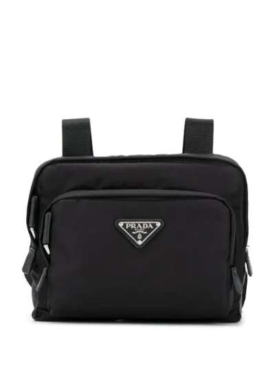 Prada Logo Plaque Harness Bag In Black | ModeSens