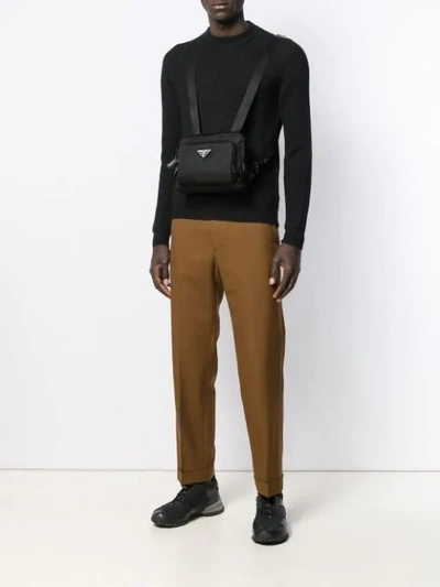 Prada Logo Plaque Harness Bag In Black | ModeSens