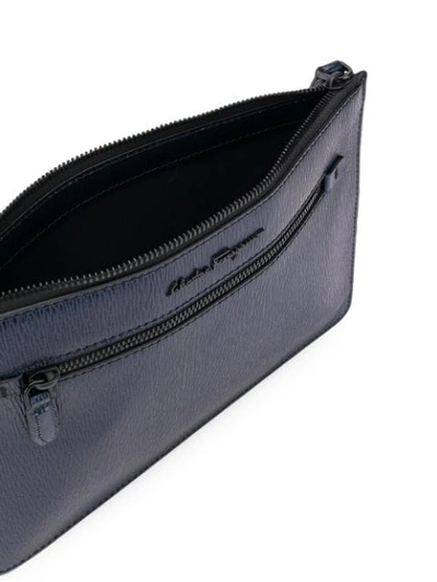 Shop Ferragamo Slim Clutch In Blue