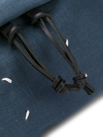 Shop Maison Margiela Embroidered Logo Belt Bag In Blue