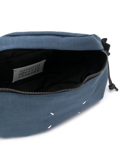 Shop Maison Margiela Embroidered Logo Belt Bag In Blue