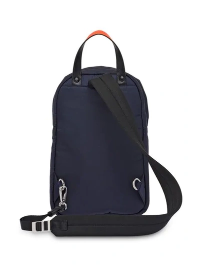 Shop Prada Nylon One Shoulder Backpack In Blue
