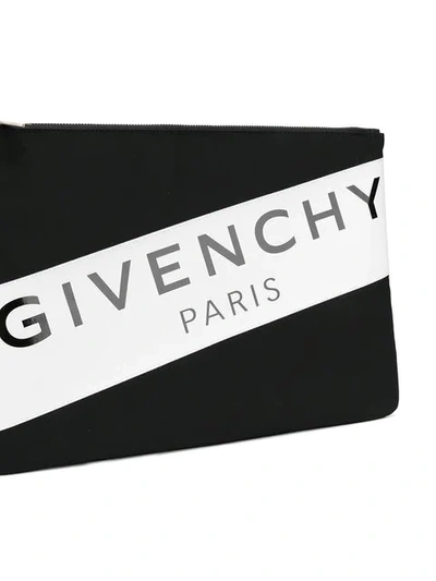 Shop Givenchy Logo Stripe Pouch In Black