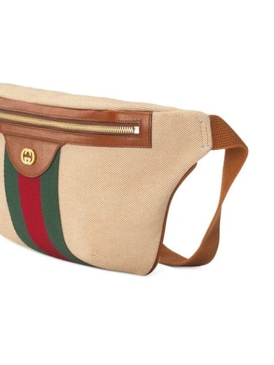 Shop Gucci Vintage Canvas Belt Bag In Neutrals