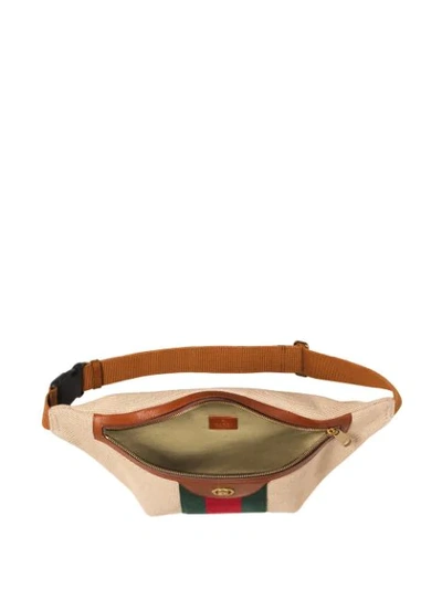 Shop Gucci Vintage Canvas Belt Bag In Neutrals