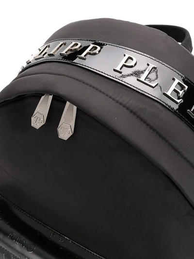 Shop Philipp Plein Logo Embossed Backpack In Black