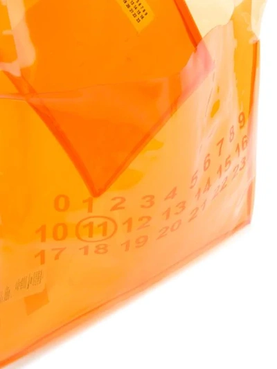 Shop Maison Margiela Transparent Logo Tote In Orange