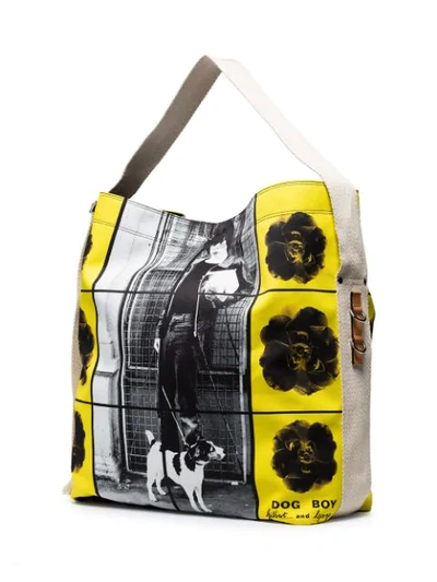 X Gilbert & George Dog And Boy Duffle Bag In Yellow