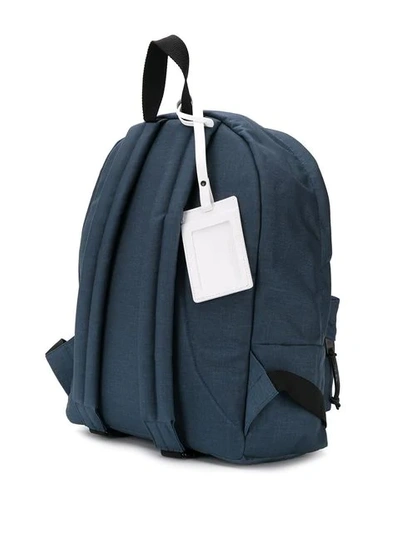 Shop Maison Margiela Signature White Stitch Backpack In Blue