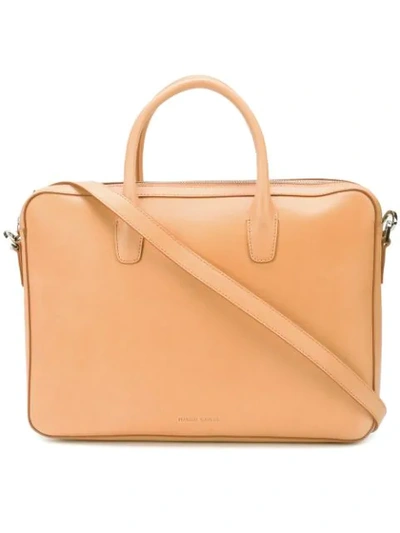Shop Mansur Gavriel Small Briefcase Bag In Neutrals