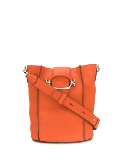 Shop Tod's Logo Bucket Bag In G806 Orange