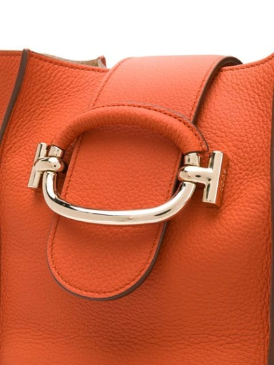 Shop Tod's Logo Bucket Bag In G806 Orange