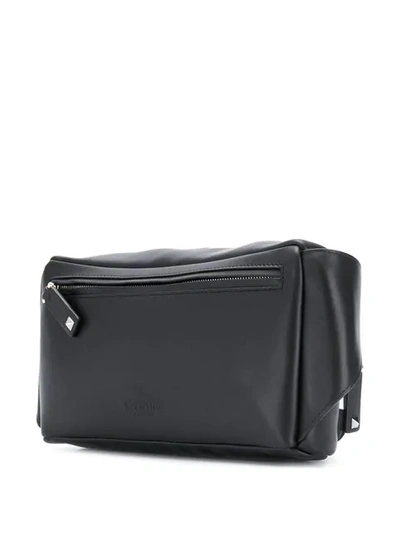 Valentino V-logo Leather Belt Bag - Black In Black