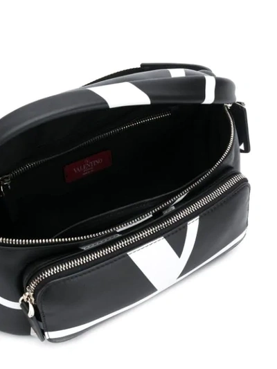 Valentino V-logo Leather Belt Bag - Black In Black